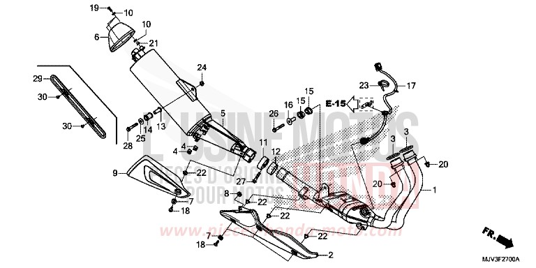 ABGAS-SCHALLDAEMPFER von CBR500R GRAPHITE BLACK (NHB01) von 2015