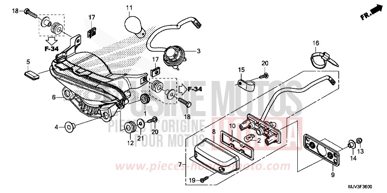 HECKLEUCHTE von CBR500R GRAPHITE BLACK (NHB01) von 2015