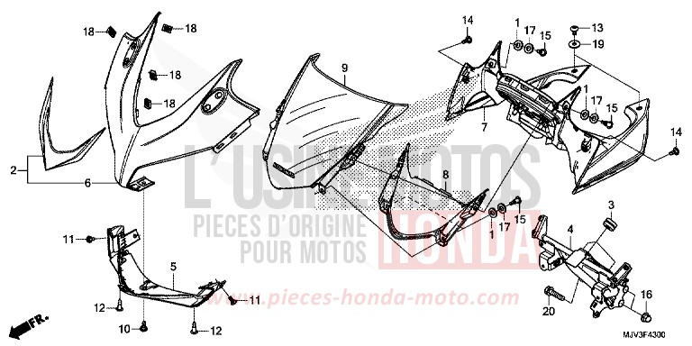 OBERER WINDLAUF von CBR500R GRAPHITE BLACK (NHB01) von 2015