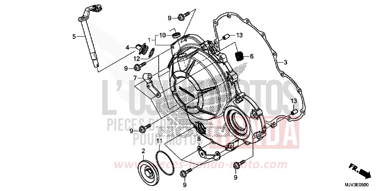 KURBELGEHAEUSEABDECKUNG von CBR500R MILLENNIUM RED (R263) von 2015
