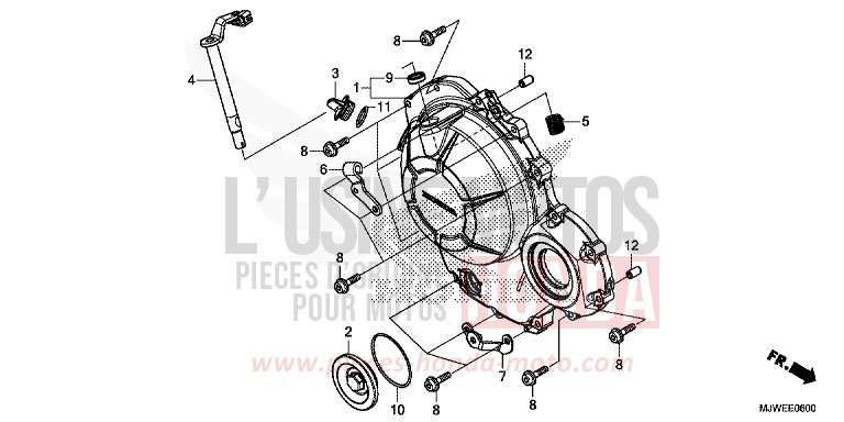 KURBELGEHAEUSEABDECKUNG von CBR500R GRAPHITE BLACK (NHB01) von 2016