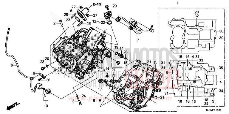KURBELGEHAEUSE von CBR500R GRAPHITE BLACK (NHB01) von 2016