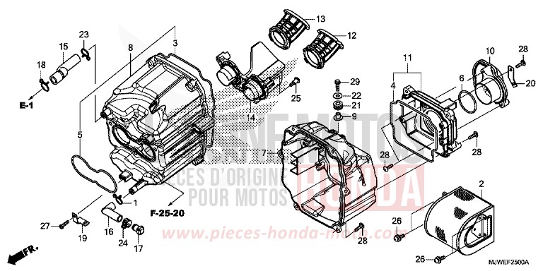 LUFTFILTER von CBR500R PEARL METALLOID WHITE (NHA96) von 2016