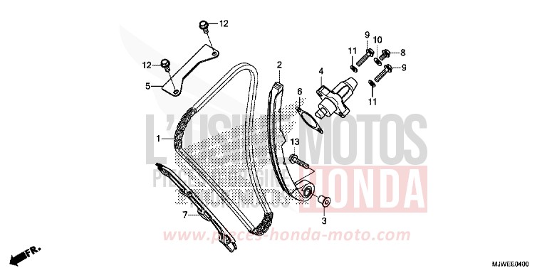 NOCKENWELLENKETTE/SPANNVORRICHTUNG von CBR500R ROSS WHITE (NH196) von 2016