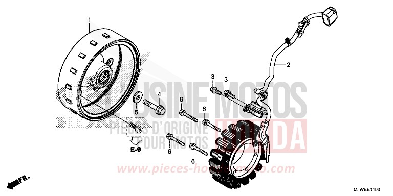 GENERATOR von CBR500R ROSS WHITE (NH196) von 2016