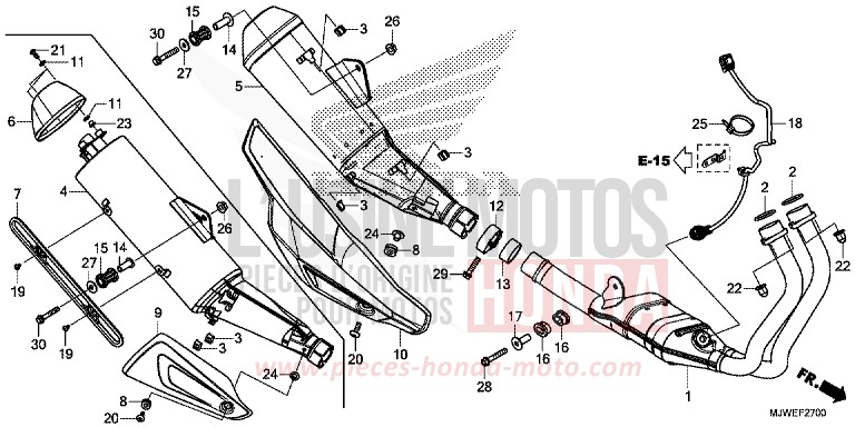 ABGAS-SCHALLDAEMPFER von CBR500R ROSS WHITE (NH196) von 2016