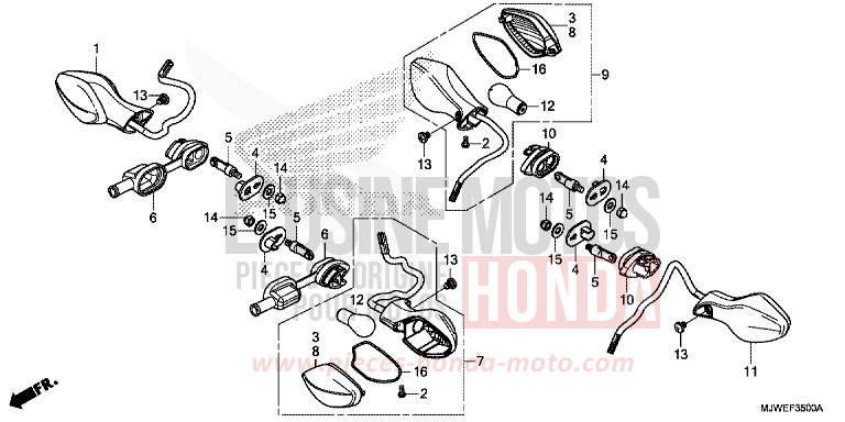 BLINKER von CBR500R MAT GUNPOWDER BLACK METALLIC (NH436) von 2016