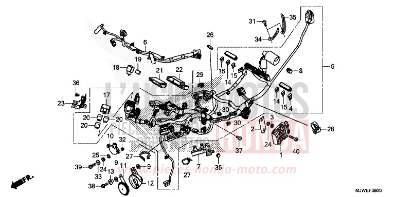 KABELBAUM von CBR500R MAT GUNPOWDER BLACK METALLIC (NH436) von 2016
