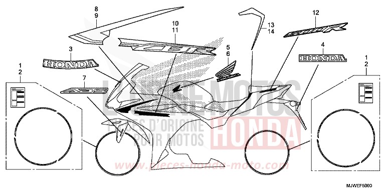 MARKE (1) von CBR500R MAT GUNPOWDER BLACK METALLIC (NH436) von 2016