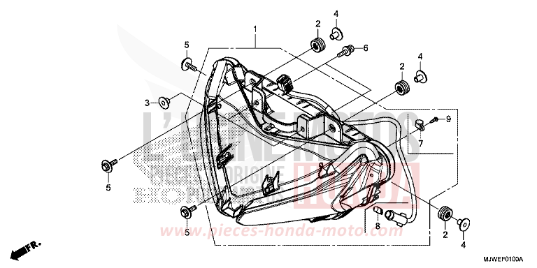 SCHEINWERFER von CBR500R GRAPHITE BLACK (NHB01) von 2017