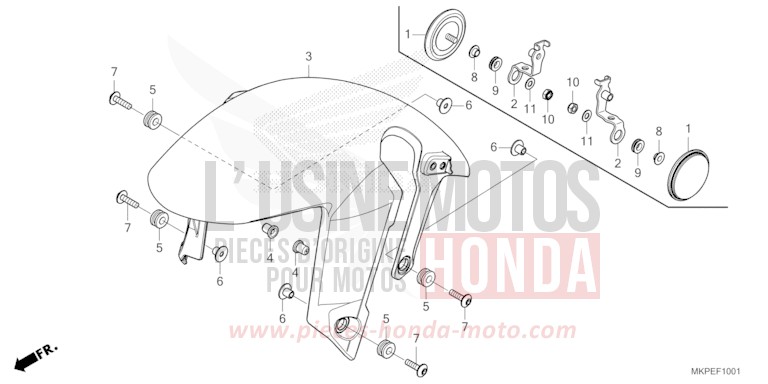 KOTFLUEGEL, VORNE (CB500FAN/P) von CB500F PEARL DUSK YELLOW (Y238) von 2022