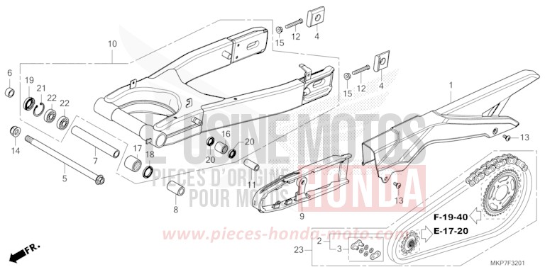 SCHWINGE (CB400XAN,CB500XAN/P) von CB500X GRAND PRIX RED (R380) von 2022