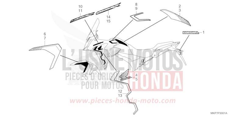 MARKE/STREIFEN (CB400XAN,CB500XAN/P) von CB500X GRAND PRIX RED (R380) von 2022