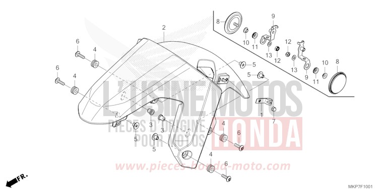 KOTFLUEGEL, VORNE (CB400XAN,CB500XAN/P) von CB500X MAT GUNPOWDER BLACK METALLIC (NH436) von 2022