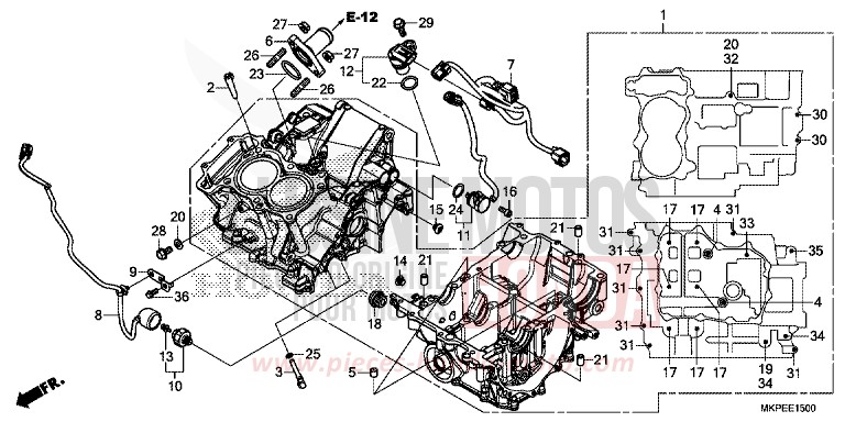 KURBELGEHAEUSE von CB500F GRAND PRIX RED (R380) von 2022