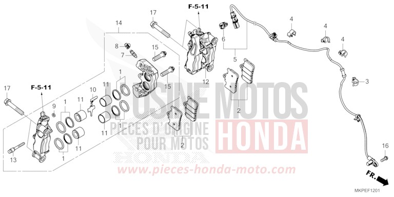 VORDERRAD-BREMSSATTEL (CB500FAN/P) von CB500F GRAND PRIX RED (R380) von 2022