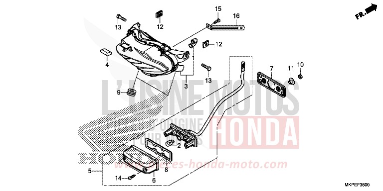 HECKLEUCHTE von CB500F GRAND PRIX RED (R380) von 2022