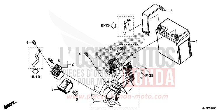 BATTERIE von CB500F GRAND PRIX RED (R380) von 2022