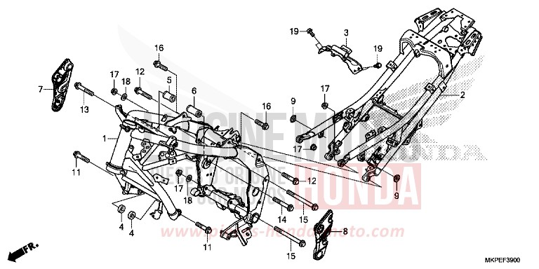 RAHMENKOERPER von CB500F GRAND PRIX RED (R380) von 2022