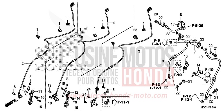 VORDERER BREMS-SCHLAUCH von CB1100 GRAPHITE BLACK (NHB01) von 2017
