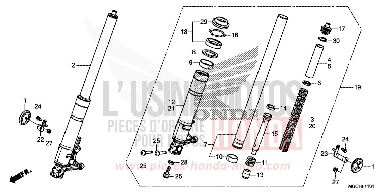 GABEL, VORNE (CB1100NA/NAD) von CB1100 GRAPHITE BLACK (NHB01) von 2017