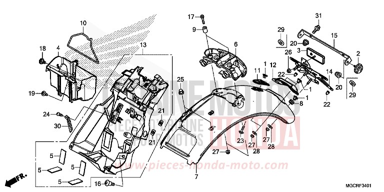 KOTFLUEGEL, HINTEN (CB1100CA/CAD/NA/NAD) von CB1100 DEGITAL SILVER METALLIC (NHA30) von 2018