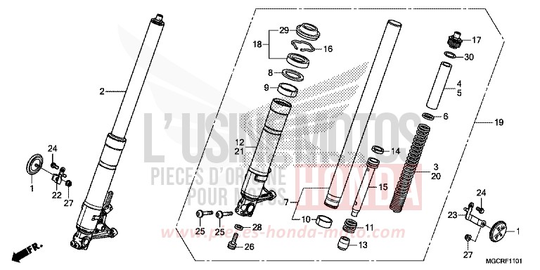 GABEL, VORNE (CB1100NA/NAD) von CB1100 GRAPHITE BLACK (NHB01) von 2018