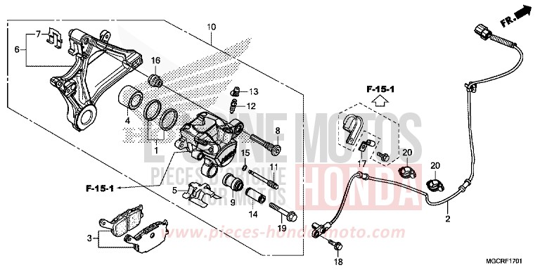 HINTERRAD-BREMSSATTEL (CB1100NA/NAD) von CB1100 GRAPHITE BLACK (NHB01) von 2018