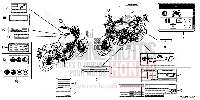WARNETIKETT von CB1100 GRAPHITE BLACK (NHB01) von 2018
