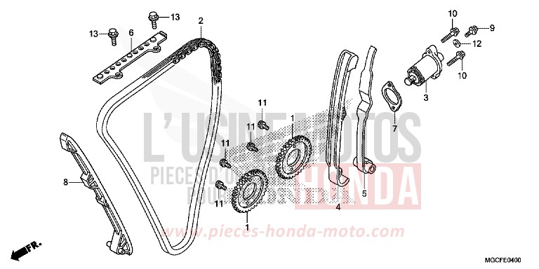 NOCKENWELLENKETTE/SPANNVORRICHTUNG von CB1100 DARKNESS BLACK METALLIC (NH463) von 2019