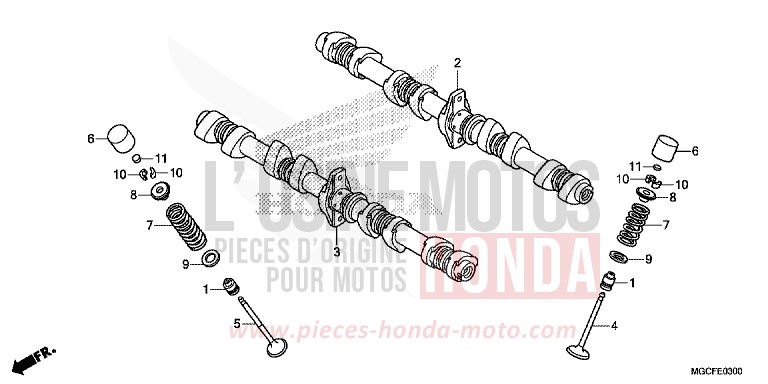 NOCKENWELLE/VENTIL von CB1100 MAT BETA SILVER METALLIC (NHC08) von 2019