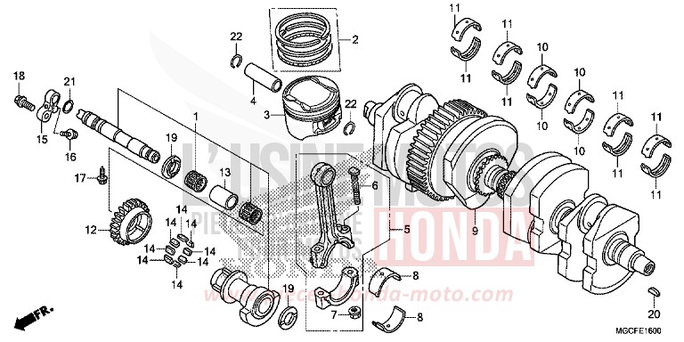 KURBELWELLE/KOLBEN von CB1100 MAT BETA SILVER METALLIC (NHC08) von 2019