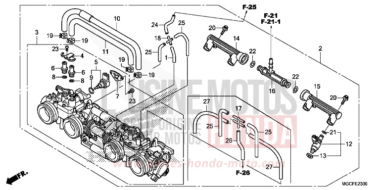 DROSSELKLAPPENGEHAEUSE von CB1100 MAT BETA SILVER METALLIC (NHC08) von 2019