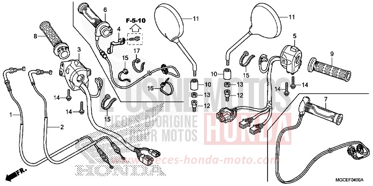 SCHALTER/KABEL von CB1100 CANDY ALIZARIN RED (R345) von 2014