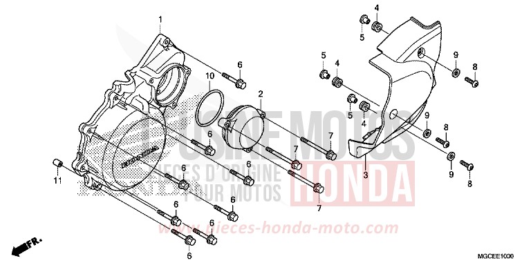 KURBELGEHAEUSEDECKEL, L. von CB1100 DARKNESS BLACK METALLIC (NH463) von 2014