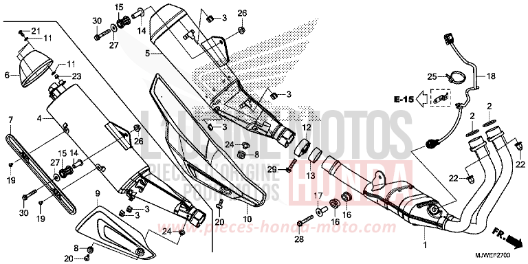 ABGAS-SCHALLDAEMPFER von CBR500R MAT GUNPOWDER BLACK METALLIC (NH436) von 2017