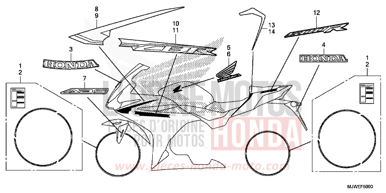 MARKE (1) von CBR500R MAT GUNPOWDER BLACK METALLIC (NH436) von 2017