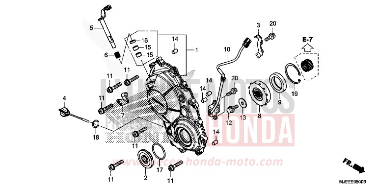 KURBELGEHAEUSEABDECKUNG von CB650F MAT GUNPOWDER BLACK METALLIC (NH436X) von 2016