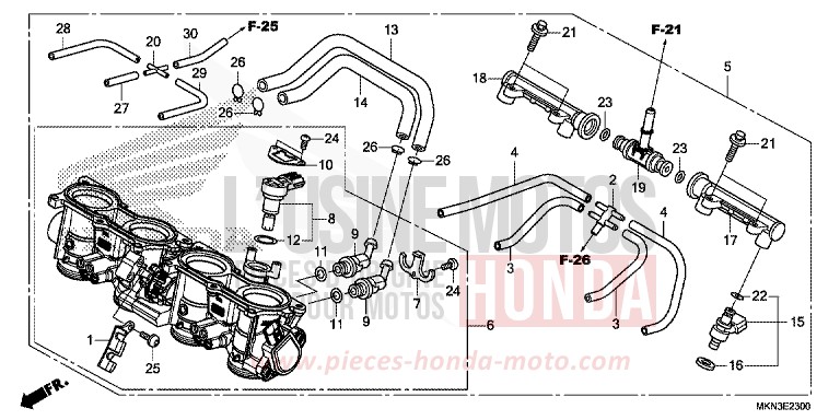 DROSSELKLAPPENGEHAEUSE von CB650R CANDY CHROMOSPHERE RED (R381) von 2019