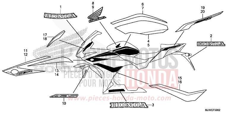 MARKE (3) von CBR500R GRAND PRIX RED (R380) von 2018