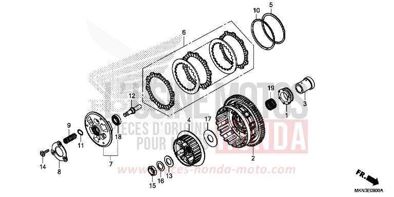 KUPPLUNG von CB650R MAT CRYPTON SILVER MATALLIC (NHA40) von 2019
