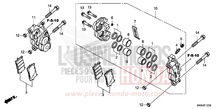 VORDERRAD-BREMSSATTEL von CB650R MAT CRYPTON SILVER MATALLIC (NHA40) von 2019