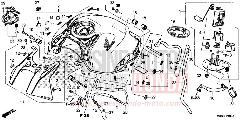 KRAFTSTOFFTANK von CB650R MAT CRYPTON SILVER MATALLIC (NHA40) von 2019