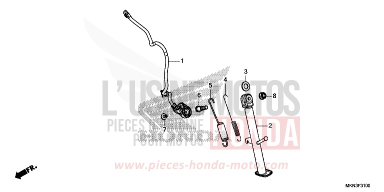 SEITENSTAENDER von CB650R MAT CRYPTON SILVER MATALLIC (NHA40) von 2019