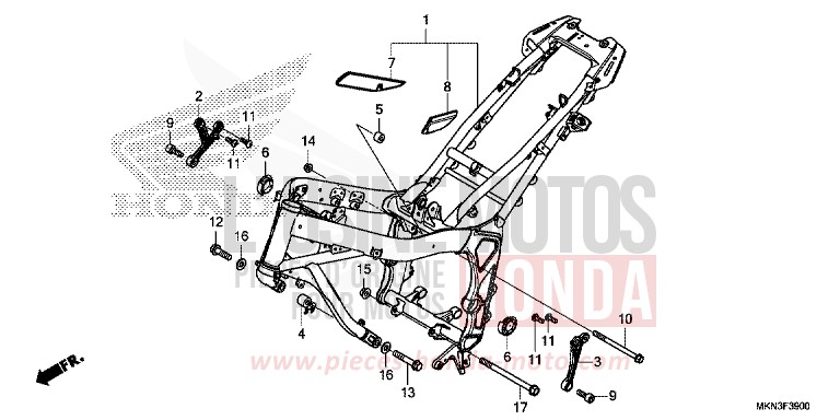 RAHMENKOERPER von CB650R MAT CRYPTON SILVER MATALLIC (NHA40) von 2019
