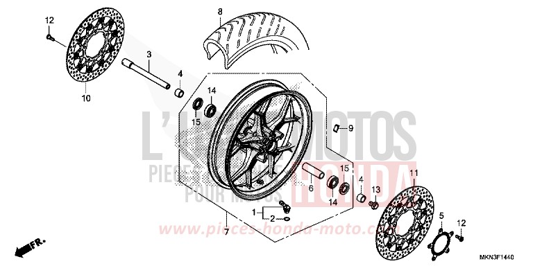 VORDERRAD von CB650R CANDY CHROMOSPHERE RED (R381) von 2019