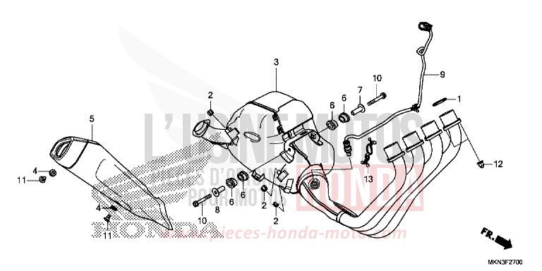 ABGAS-SCHALLDAEMPFER von CB650R CANDY CHROMOSPHERE RED (R381) von 2019