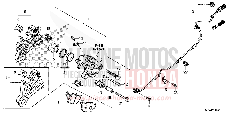 HINTERRAD-BREMSSATTEL von CBR500R GRAPHITE BLACK (NHB01) von 2018