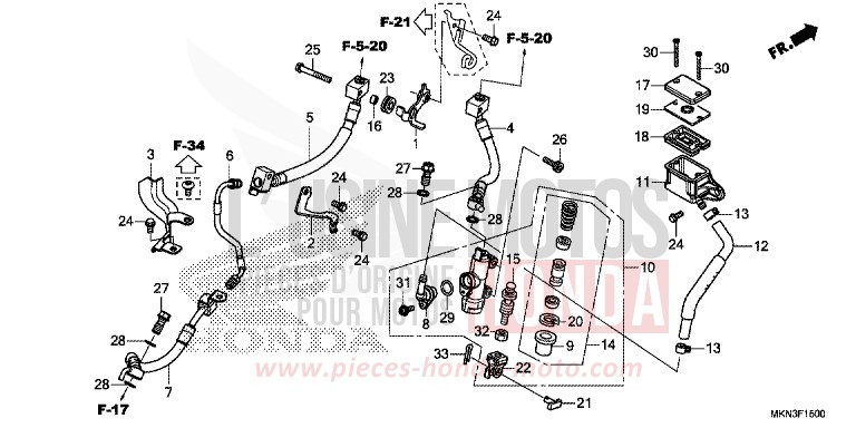 REAR BRAKE MASTER CYLINDER von CB650R GRAPHITE BLACK (NHB01) von 2019
