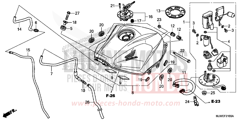 KRAFTSTOFFTANK/KRAFTSTOFFPUMPE von CBR500R GRAPHITE BLACK (NHB01) von 2018